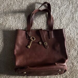Fossil Leather Tote Bag
